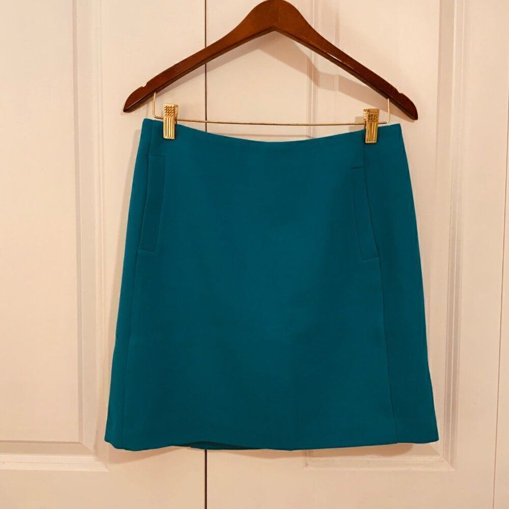 Banana Republic Emerald Blue A Line Welt Pockets Mini Skirt Size 6